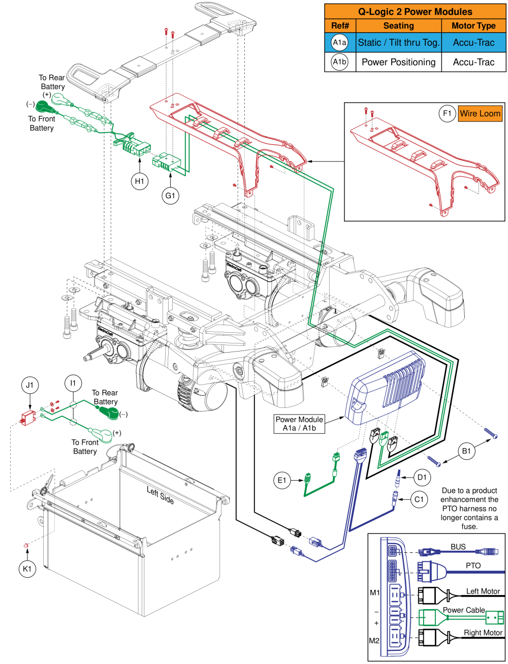 Q-logic 2 Power Modules & Harnesses, Accu-trac Motors, Rival (r44) parts diagram