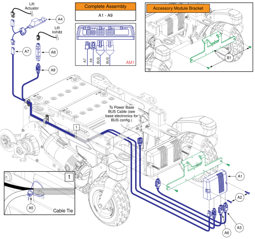 Ne+ Am1 For Reac Lift, Base Mounted, R-trak parts diagram