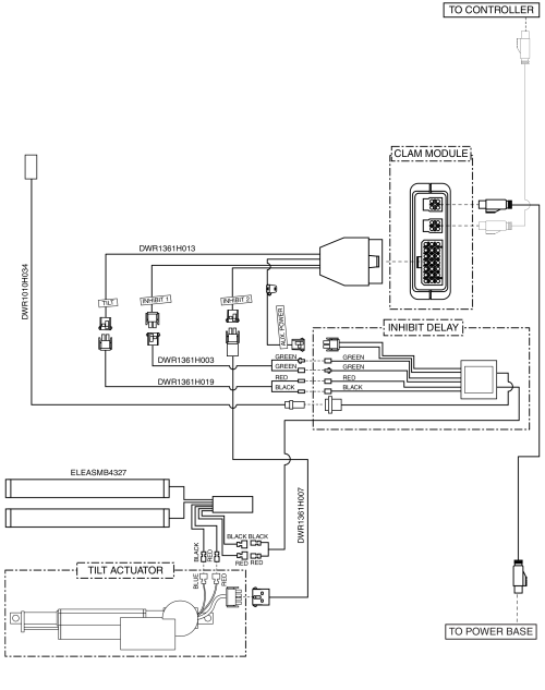 Electrical Diagram - Tilt Thru Joystick W/ Manual Recline, Dynamic parts diagram