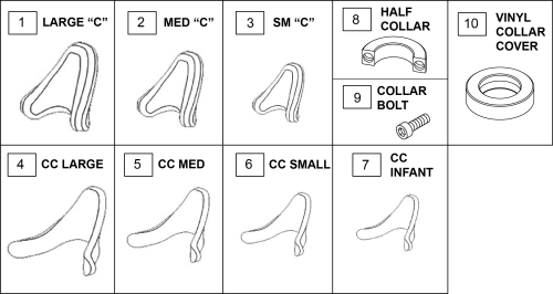 Contoured Cradle Replacement Foam And Covers parts diagram