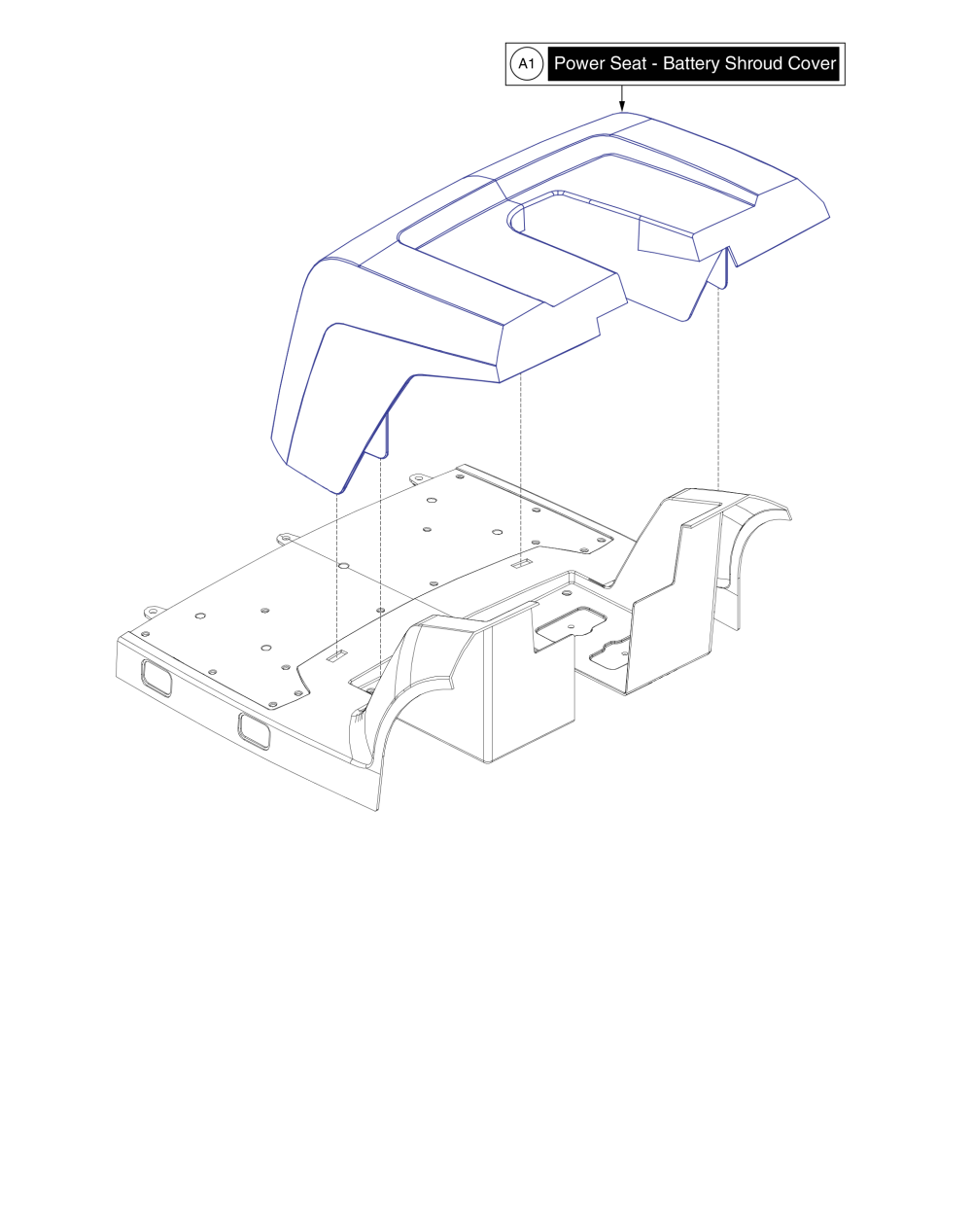 Power Seat - Battery Shroud Cover parts diagram