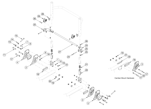 Rogue Alx Backrest Mount And Hardware parts diagram