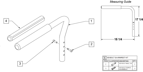 Padded Swing Away Armrest parts diagram