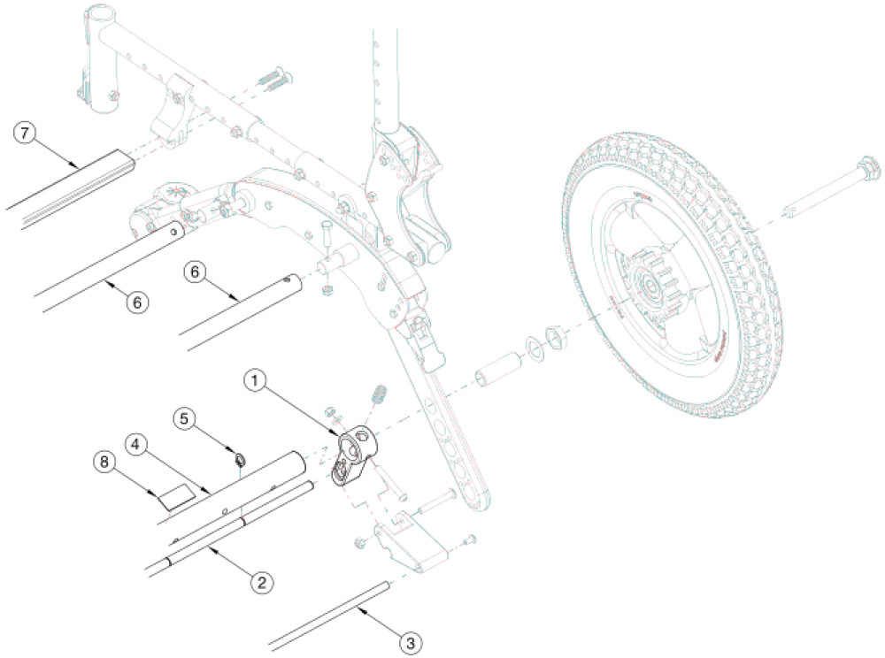 Flip Attendant Foot Lock - Growth parts diagram