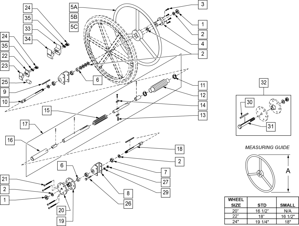 One Arm Drive Retro Kit parts diagram