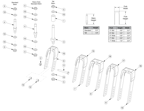 Focus Cr Transit Forks And Stems parts diagram