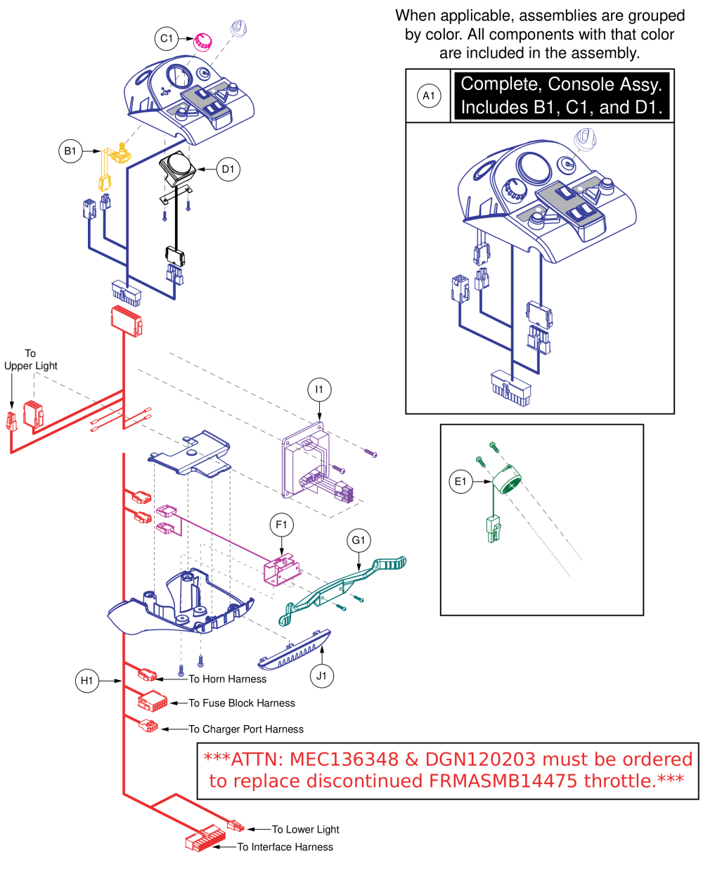 Console, Version 1, 5 Wire Cte Throttle parts diagram