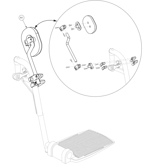 Style #7 Swing-away Legrest Knee Adductor parts diagram