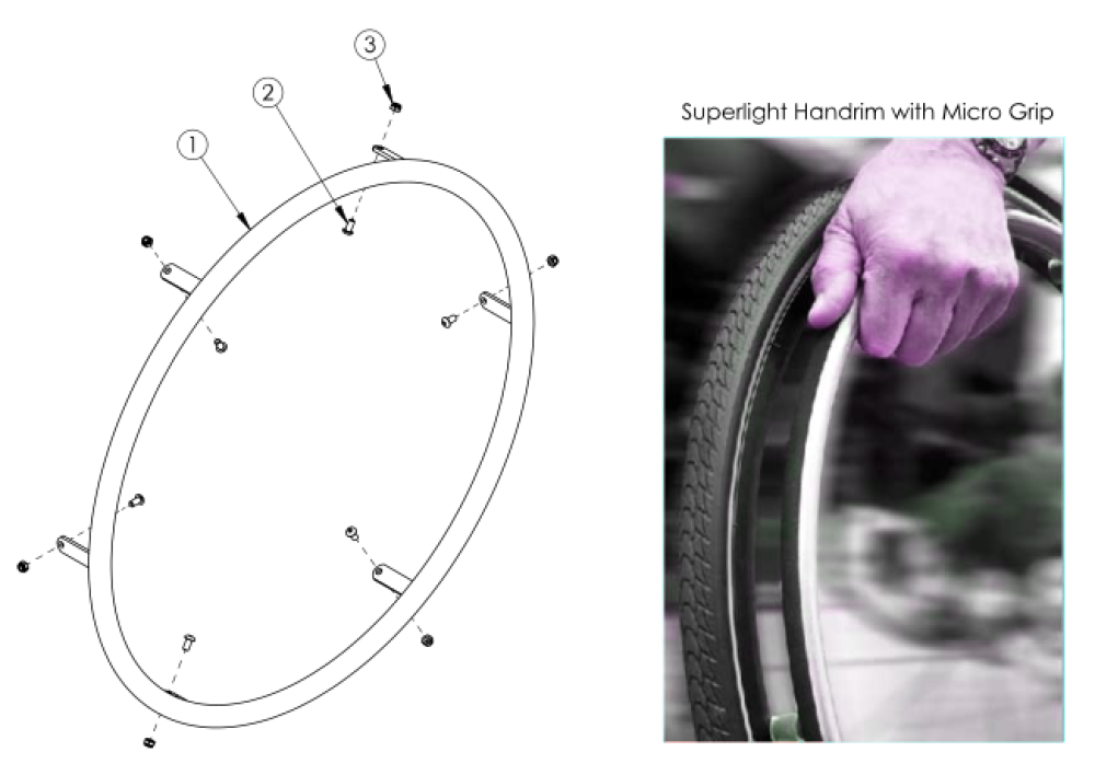 Catalyst E Handrims - Superlight parts diagram