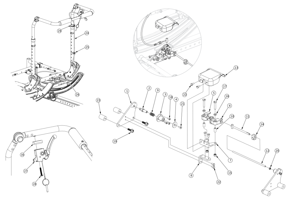 (discontinued 4) Focus Cr Hand Tilt Mechanism Adjustable Height With Adjustable Handle Back parts diagram