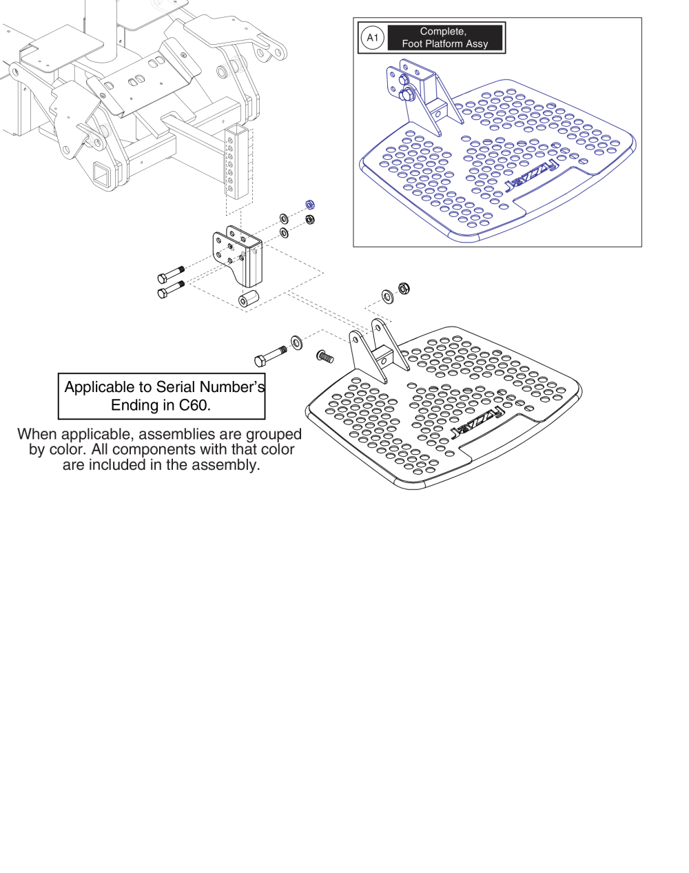 Foot Platform Assembly - Low Cost, Group 2 parts diagram