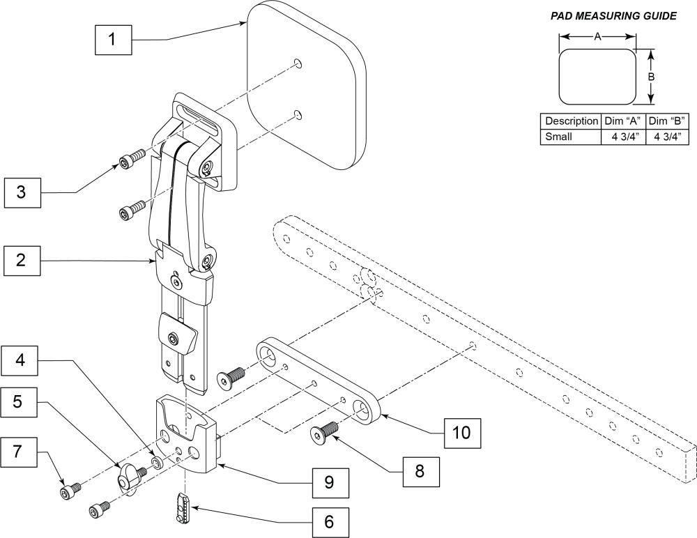 Magic Mobility Pro Thigh Support parts diagram