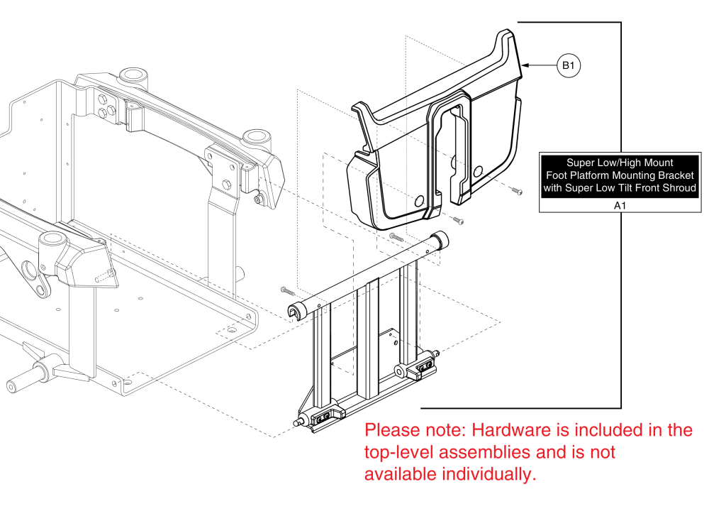 Super Low Tilt & High Mount/afp Battery Access Bracket W/shroud, Q6000z parts diagram