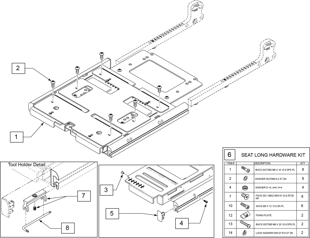 Seat Frame Assembly Sedeo Lite For Dual Post Arm parts diagram