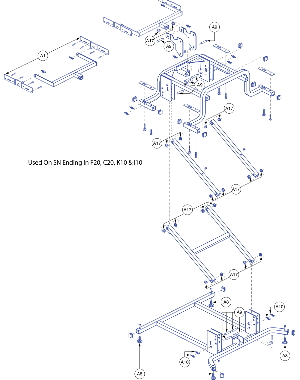 Standard Lift Frame parts diagram