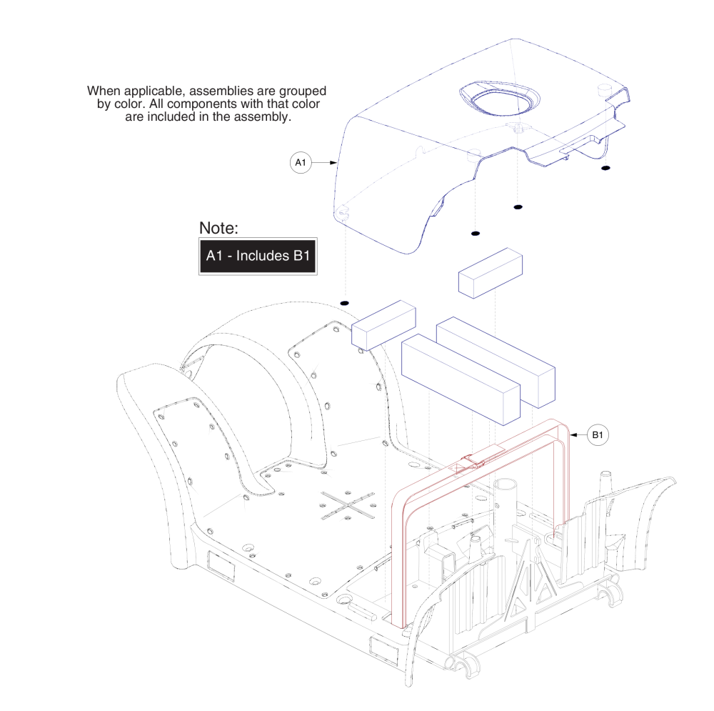 Battery Shroud Cover Assy. parts diagram