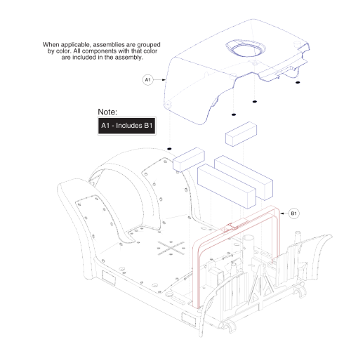 Battery Shroud Cover Assy. parts diagram
