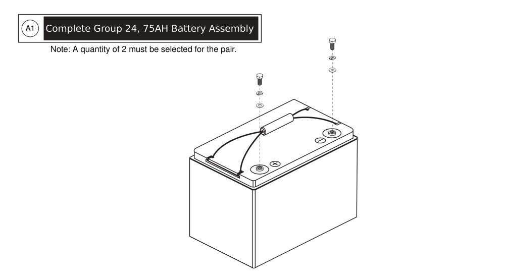 Group 24, Nano-silica, 75ah, Battery Assy parts diagram