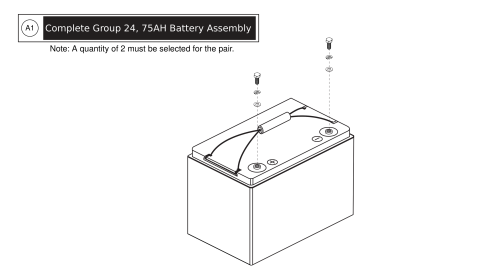 Group 24, Nano-silica, 75ah, Battery Assy parts diagram