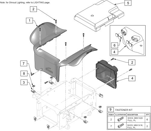 Q500 M - Shrouds parts diagram