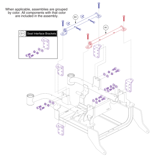 Seat Tower Assy, Elite Hd parts diagram