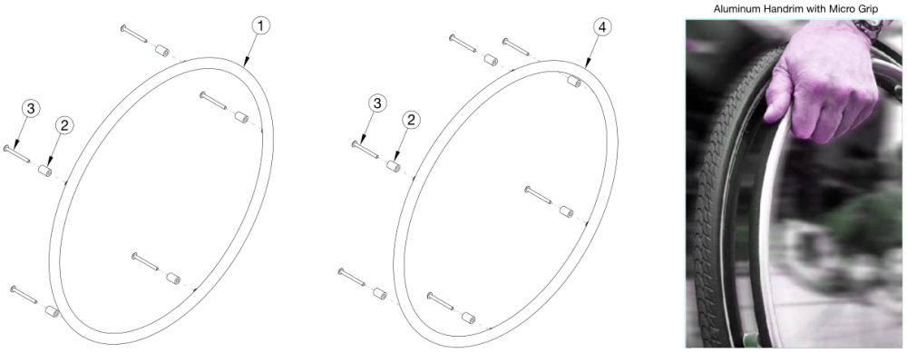 Cr45 Handrims - Aluminum Anodized parts diagram