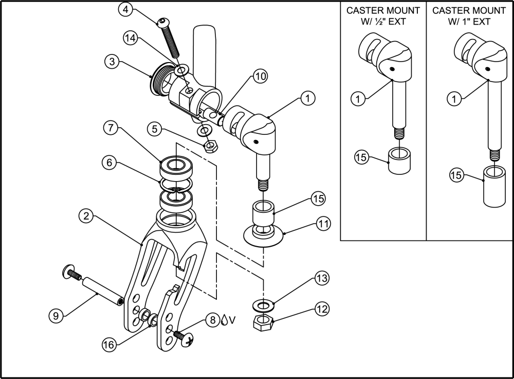 Wide Bearing Fork Assembly parts diagram