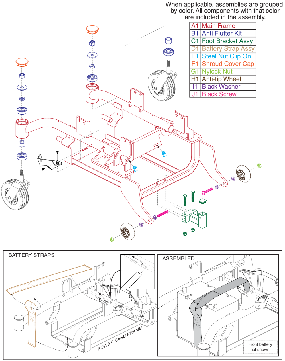 Main Frame Assembly, Elite 14 parts diagram