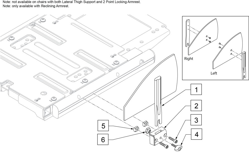Pro Seat Rail Mount Side Guard parts diagram