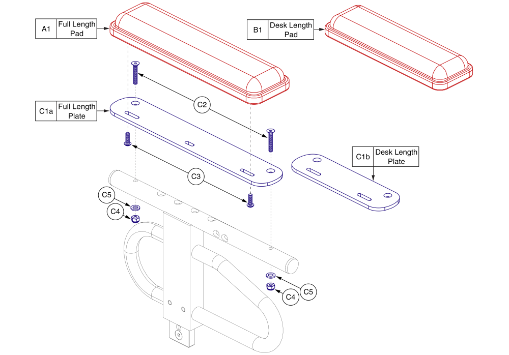 Gel Armpads parts diagram