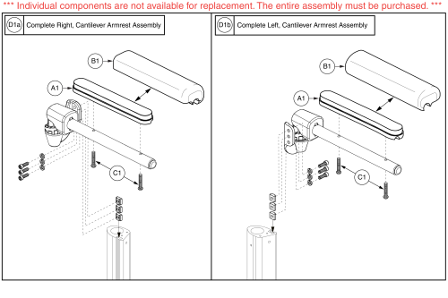 Desk Length, Left / Right, Tb2 Power Recline Back Mounted Cantilever Armrest parts diagram