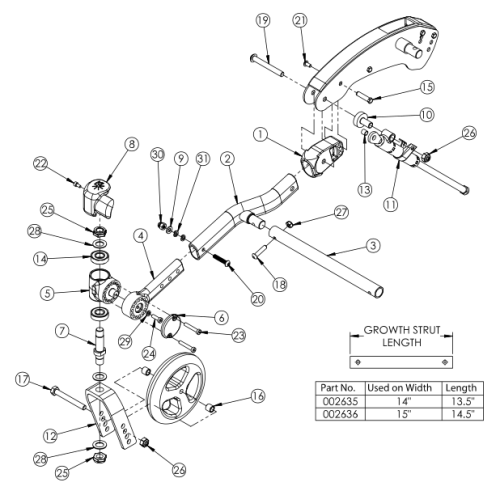 Flip For Leckey Caster Arm parts diagram