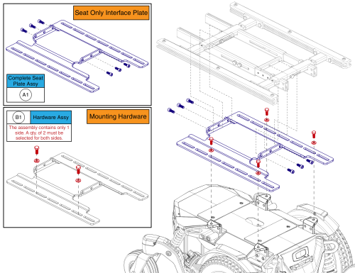 Tb3 Static Seat Interface,  Q6 Edge 3 Stretto parts diagram