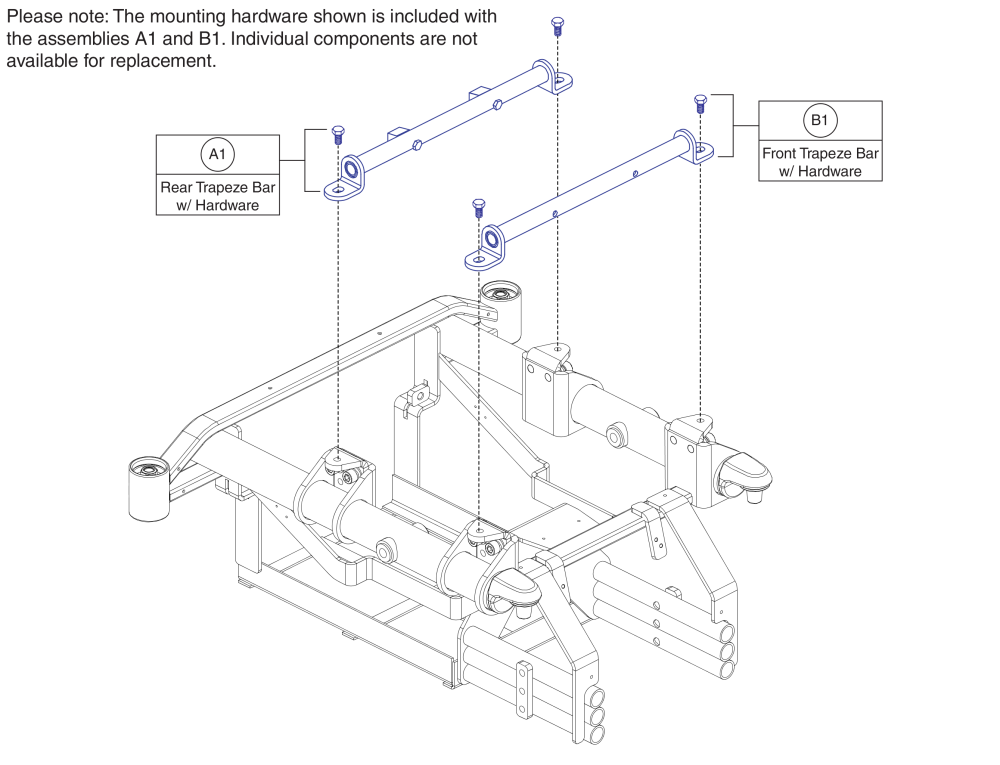 Trapeze Bars, J/q 1450 parts diagram