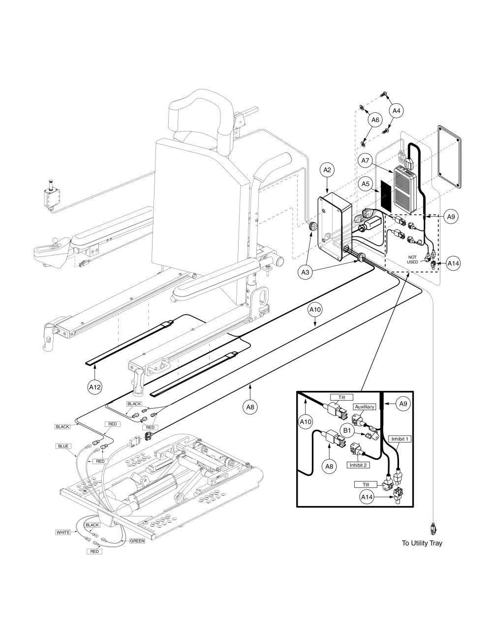 Tb1 Tilt, Dynamic Tilt Thru Toggle parts diagram