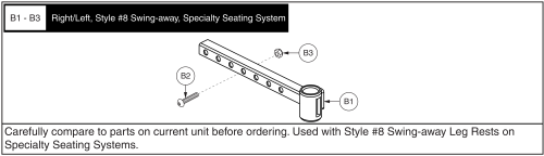 Legrest Hanger - Style #8 Swing-away For Specialty Seat parts diagram