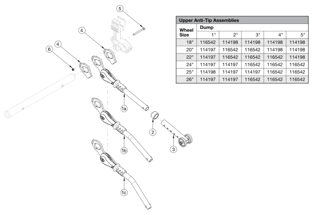 User Activated Anti-tips Clik parts diagram