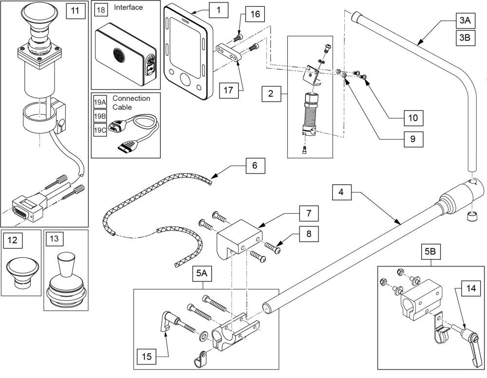 R Net Omni2  & Compact Joystick parts diagram