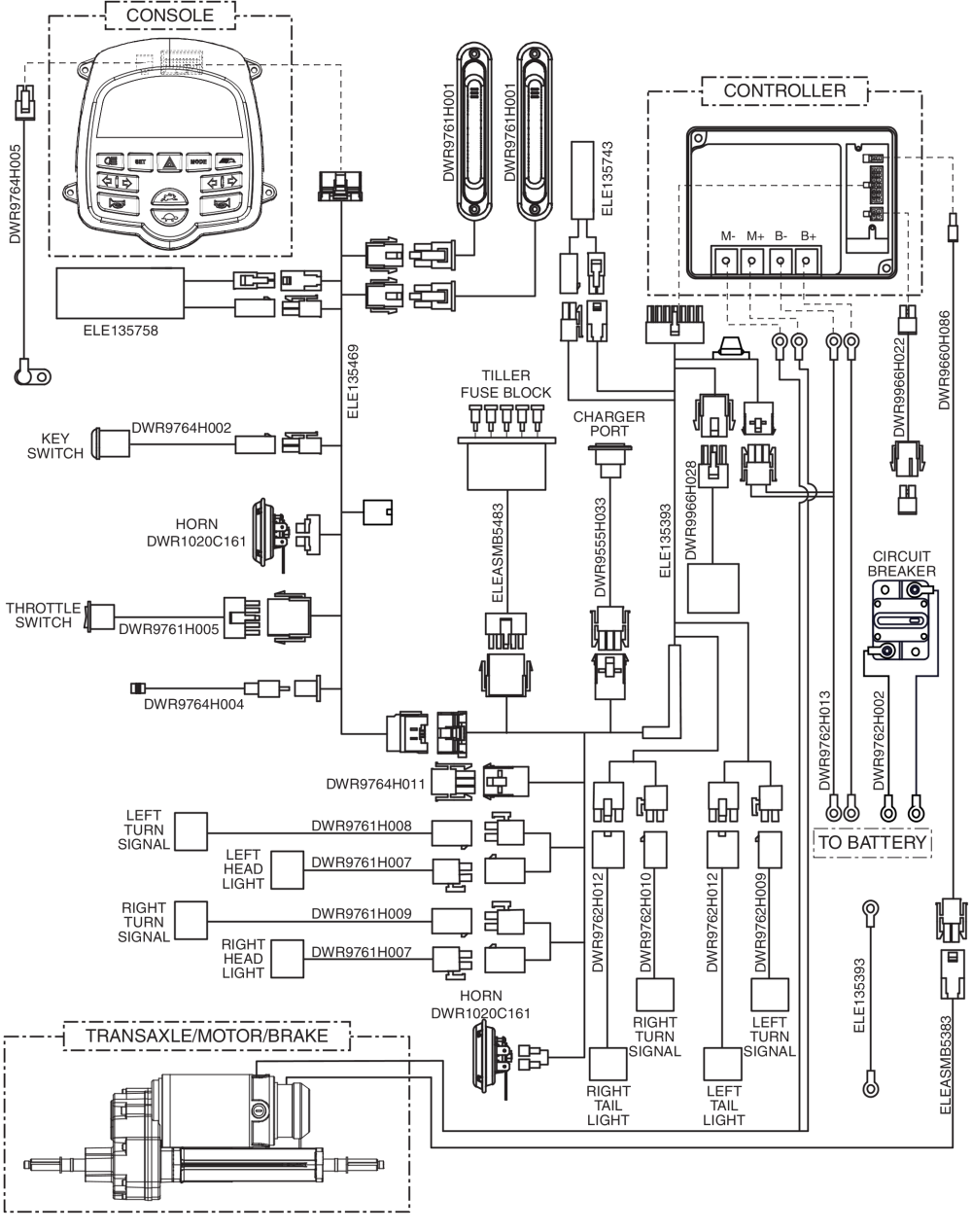 Electrical System Diagram, Pursuit Sport - Mv714 parts diagram