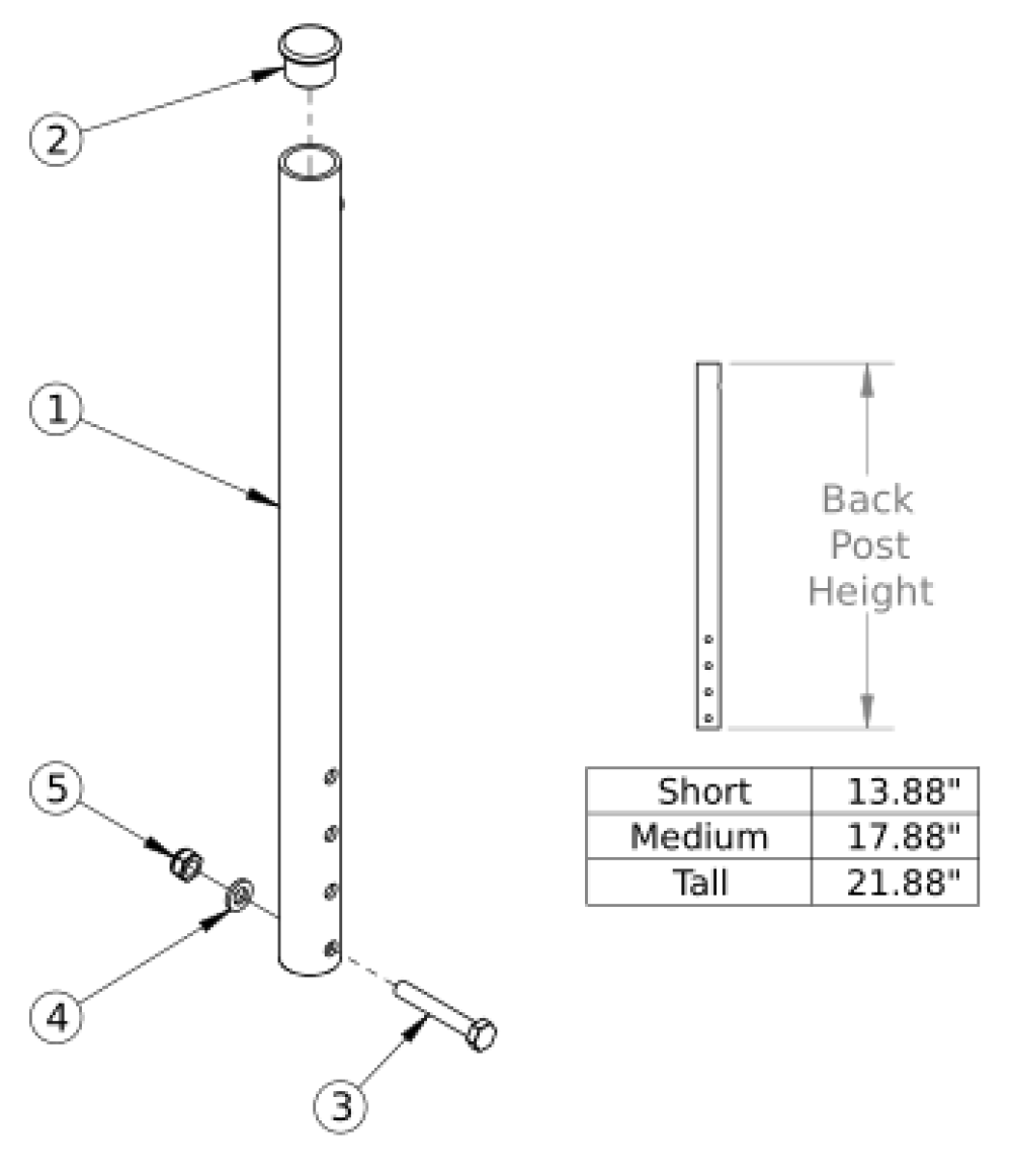 Catalyst Straight Backrest parts diagram