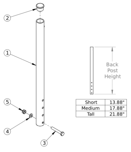 Catalyst Straight Backrest parts diagram