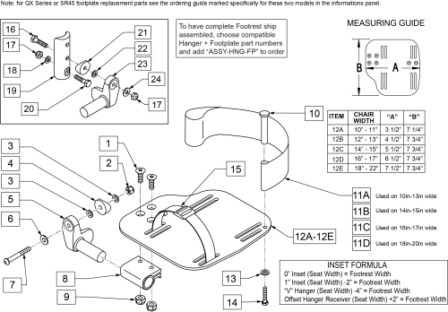 Adult Angle-adj Footplate Front Mount parts diagram