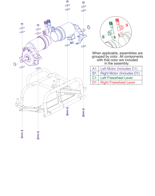 Drive Motors, Gc3, Go-chair 2016 parts diagram