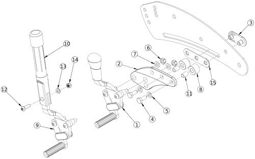 Flip Non-self Propel Push / Pull Wheel Lock parts diagram