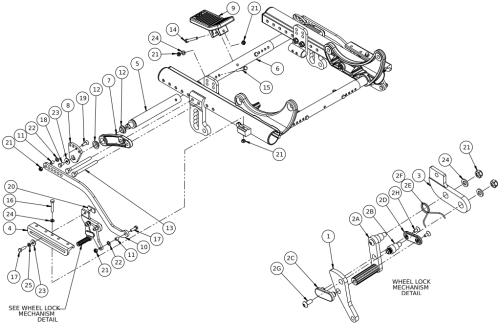 Focus Cr Inverted Attendant Foot Lock parts diagram