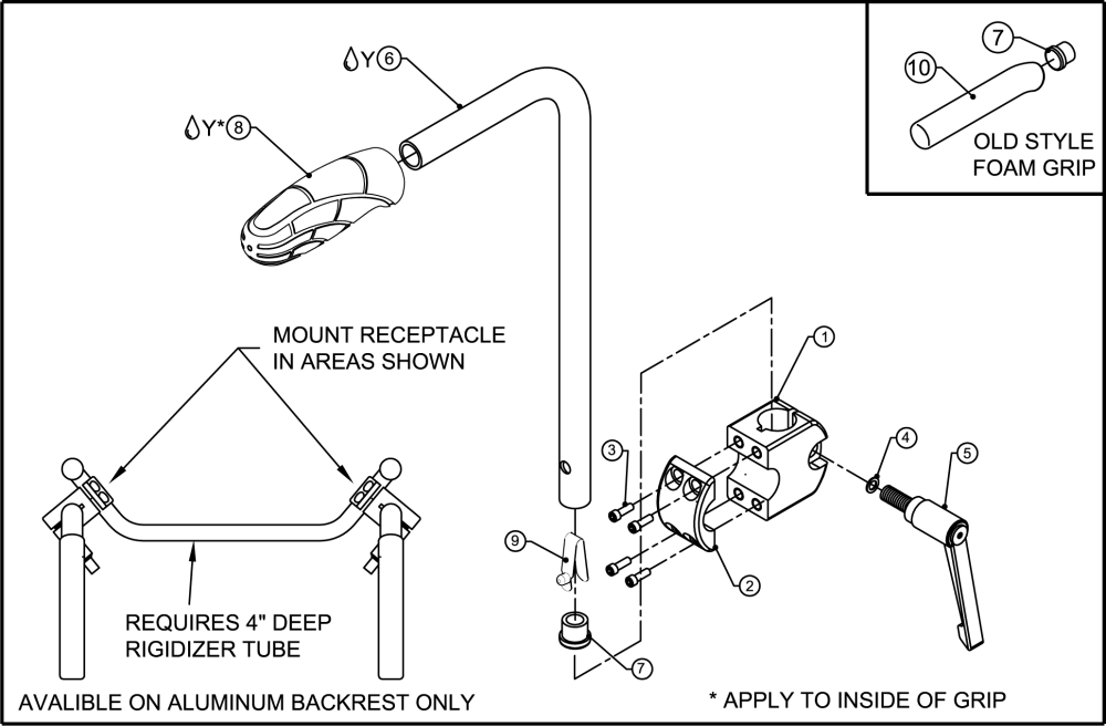 Telescoping Push Handle Assembly parts diagram