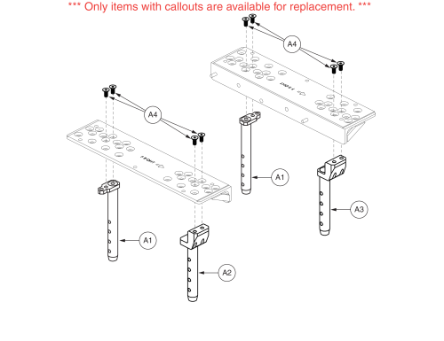 Seat Towers For Q614, Tb2 Power Lift And Tilt parts diagram