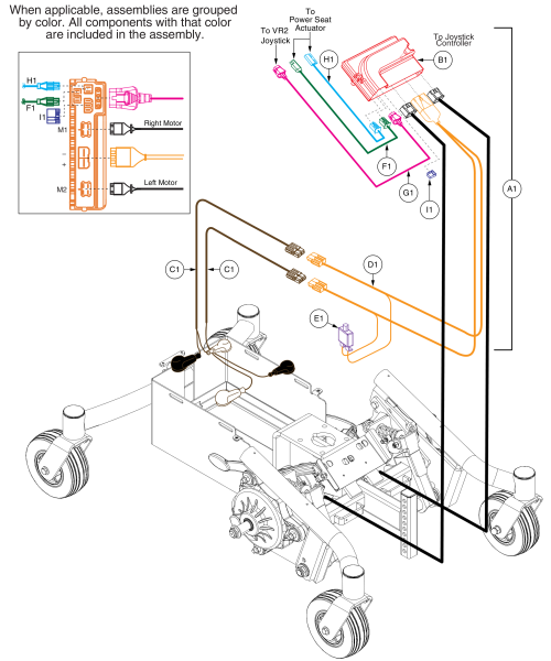 Electrical Assembly, Power Seat, Vr2 parts diagram