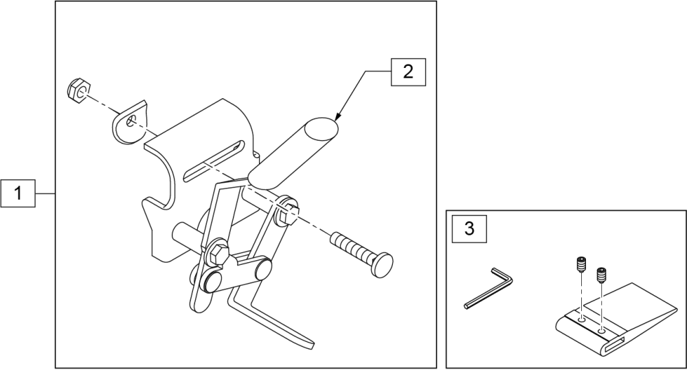 Wheel Lock Removable Armrest (2000, 3000) parts diagram