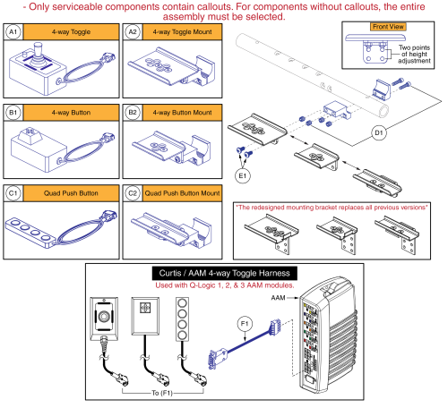 Seating Controls And Mounts, Tubular Arms parts diagram